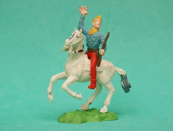 SOLD Crescent 54mm Mounted Cowboy Wounded by Arrow