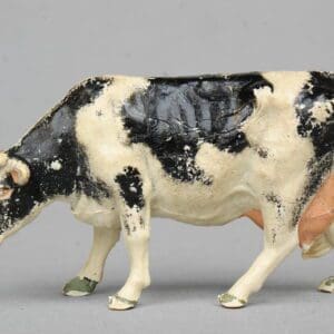 SOLD Herald BLACK Stencil-sprayed Cow (Feeding)