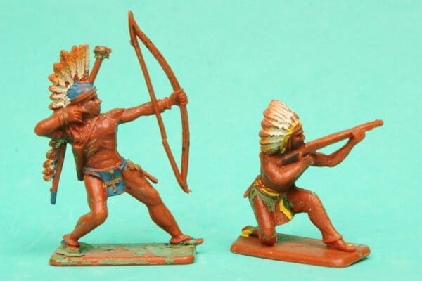 SALE! Crescent 54mm Indians - Early Spray- painted Headresses