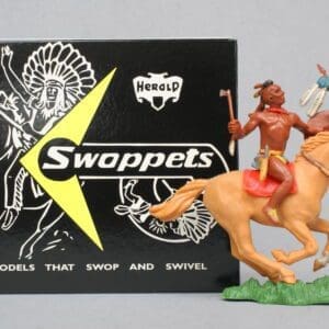 SOLD Swoppet Indian Brave with Tomahawk + REPRO Box