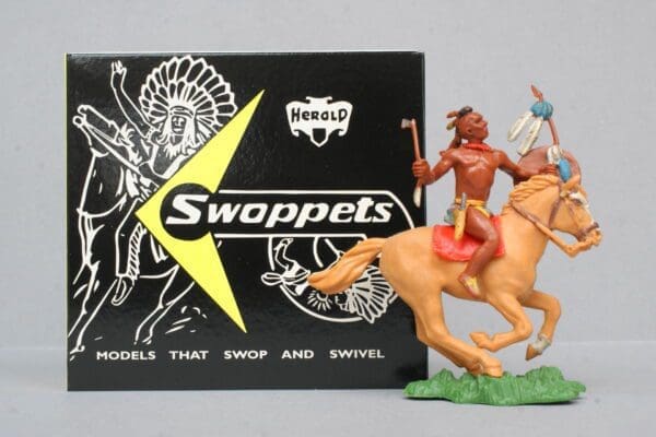 SOLD Swoppet Indian Brave with Tomahawk + REPRO Box