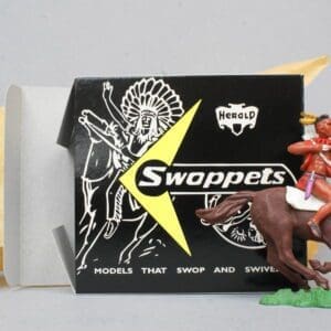 SOLD Herald Swoppet Indian Brave with Bow, Mounted