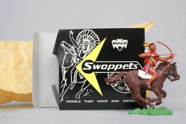 SOLD Herald Swoppet Indian Brave with Bow, Mounted
