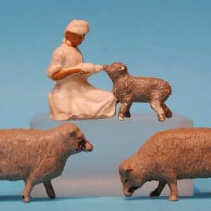 Taylor & Sons Maid Feeding Lamb & GREY Sheep