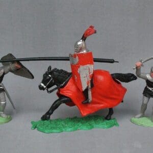 SOLD Timpo Solid Black Knights Mounted & On Foot