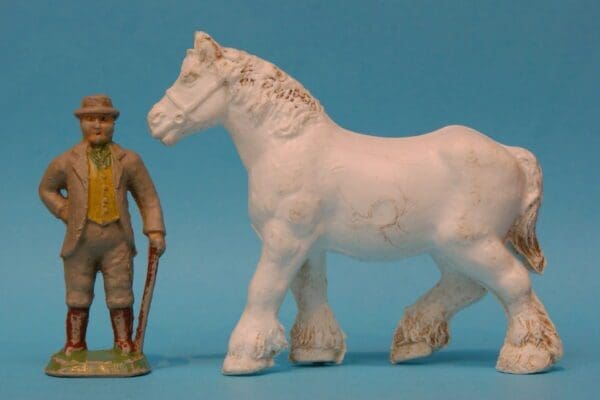 SOLD Taylor & Sons WHITE Shire Horse & Farmer