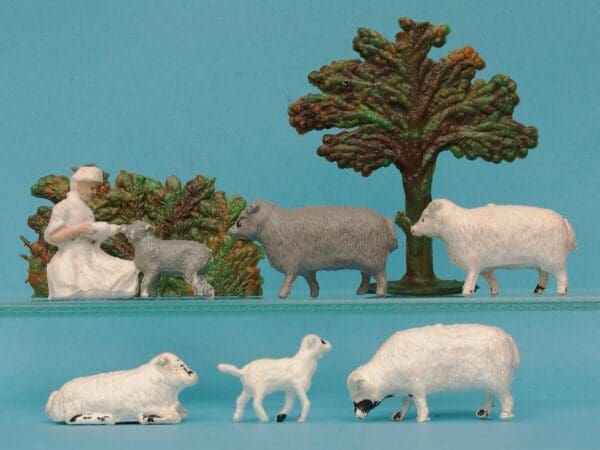 Taylor & Sons Farm Maid & Lamb, Sheep, Tree, etc