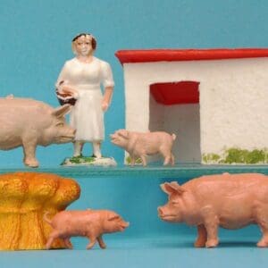 SOLD Taylor & Sons Pig Sty with Pigs and Farmer's Wife
