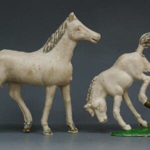 SOLD Cherilea Farm Horse and Bucking Colt - WHITE Plastic!
