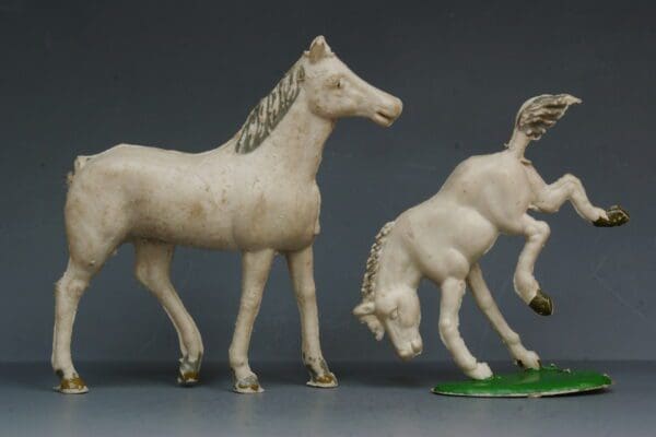 SOLD Cherilea Farm Horse and Bucking Colt - WHITE Plastic!