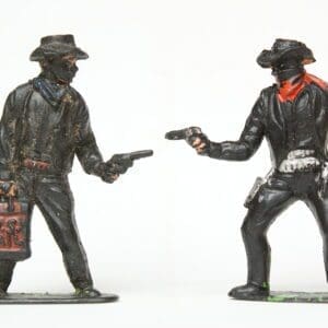 NEW! Timpo Pair of Cowboys from Lead Moulds - BLACK Plastic!