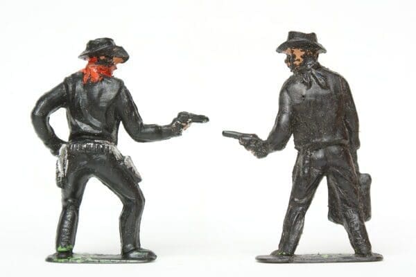 NEW! Timpo Pair of Cowboys from Lead Moulds - BLACK Plastic! - Image 3