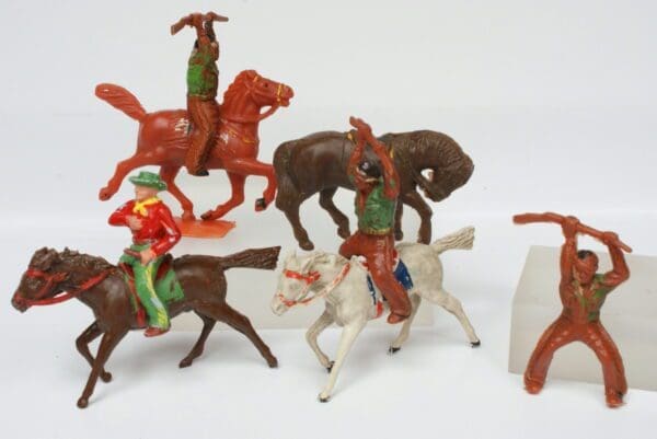 SOLD Timpo Early Plastic Mounted Cowboys (Lead Mould)