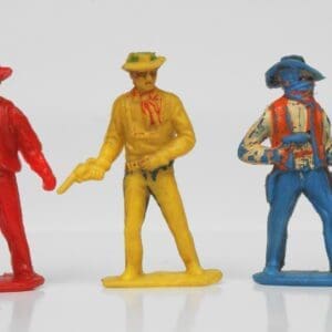 SOLD Timpo Early Plastic Cowboys 'Timpo Tim' Masked Bandit etc