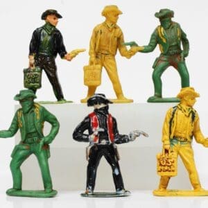 SOLD Timpo Group of Early Plastic Cowboys from Lead Moulds