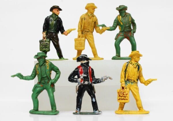 SOLD Timpo Group of Early Plastic Cowboys from Lead Moulds