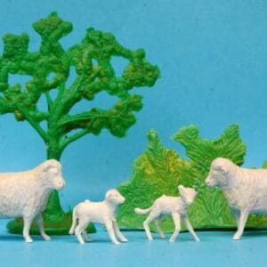 Barrett & Sons Farm WHITE Sheep, Lambs, Tree & Hedge