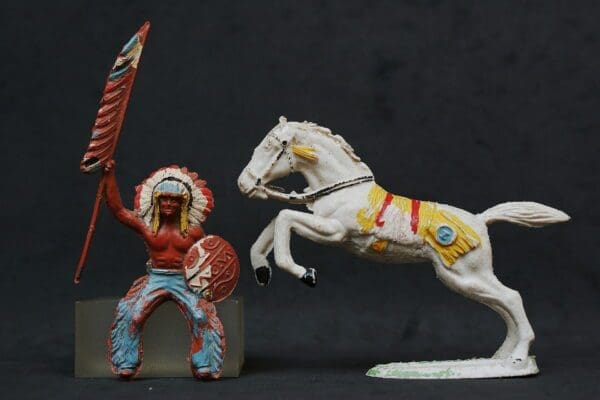 SOLD VP Indian Brave with Banner on Leaping Horse