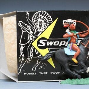 SOLD Herald Swoppet Mounted Indian with Bow & Arrow
