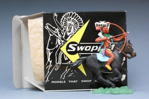 SOLD Herald Swoppet Mounted Indian with Bow & Arrow