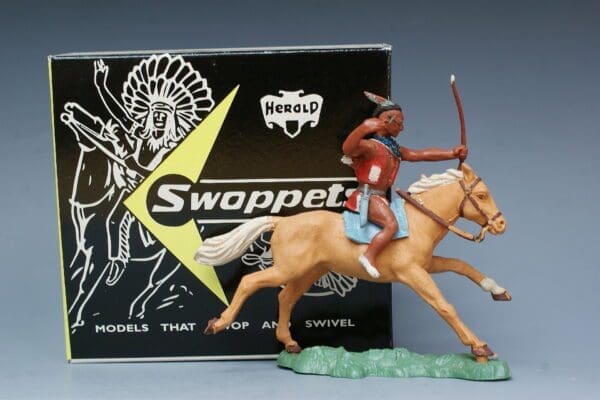SOLD Herald Swoppet Mounted Indian Brave with Bow