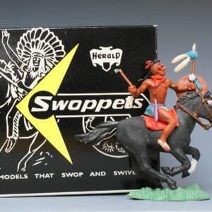 Herald Swoppet Mounted Indian Brave with Tomahawk