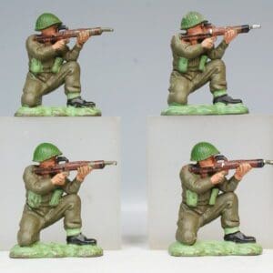 NEW! Herald Khaki Infantry, Kneeling Firing - NETTED Helmets!