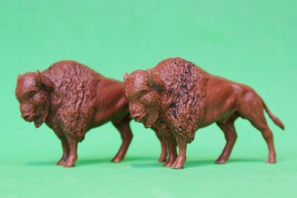 SOLD Timpo Zoo Animals - Pair of Bison - Hard to Find!