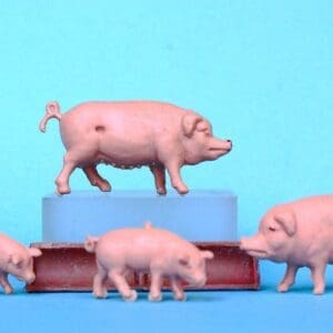 SOLD Charbens Farm Pigs, Piglets & Pig Trough (Brown)