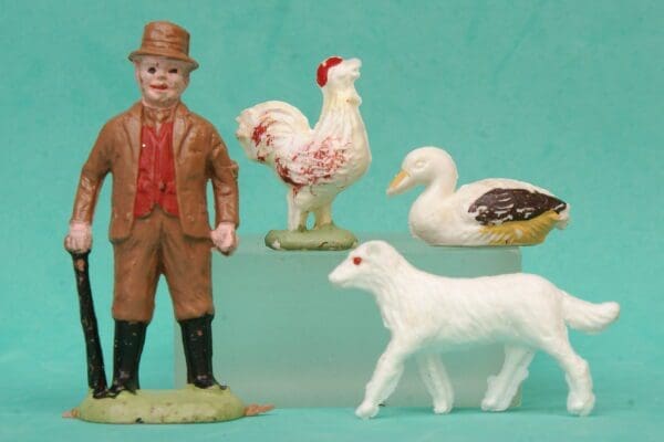 SOLD Speedwell Farmyard Models - Duck, Dog, Farmer & Hen
