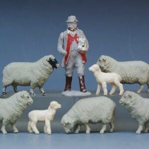 SOLD Britains Shepherd, Sheep & Lambs from Lead Moulds