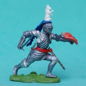 SOLD Swoppet C15th Knight Attacking - ROYAL BLUE Favour