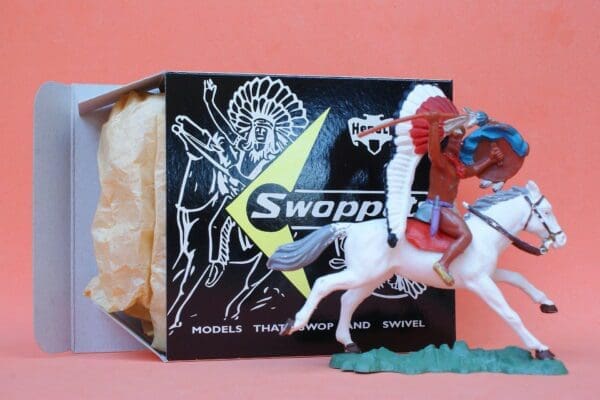 SOLD Herald Swoppet Mounted Indian Chief with Spear