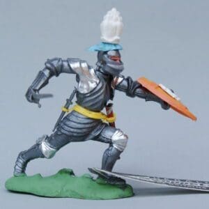 SOLD Swoppet C15th Knight attacking with Sword & Shop Tag