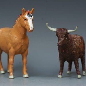 SOLD Britains Farm Highland Steer & Suffolk Mare