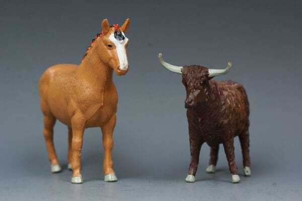 SOLD Britains Farm Highland Steer & Suffolk Mare