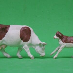 SOLD Britains Feeding Cow & Bull Calf - Later PVC Issue!