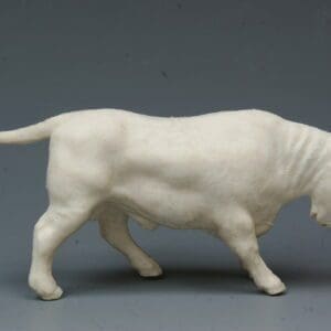 SOLD Timpo Farm Animals - White Plastic Bull (Unpainted)
