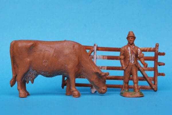 SOLD Taylor & Sons Jersey Cow Grazing, Drover & MARBLED Fence