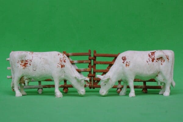 SOLD Taylor & Sons Grazing Cows & Unusual MARBLED Farm Fence