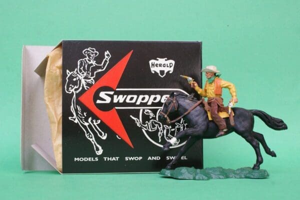 SOLD Swoppet Cowboy Firing Twin Guns Mounted - Early Issue 1958 - Image 4