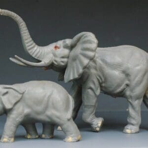 SOLD Timpo Plastic Zoo Animals Elephant & Baby Elephant