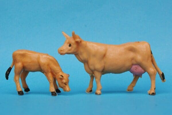 SOLD Cherilea 60mm Cow & Calf - Unusual TAN Colour