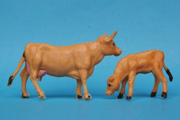 SOLD Cherilea 60mm Cow & Calf - Unusual TAN Colour - Image 3