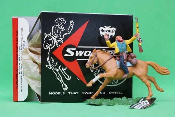 SOLD Herald Swoppet Mounted Cowboy Wounded by Arrow