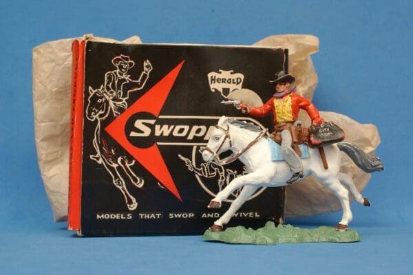 SOLD Swoppet Mounted Cowboy Bank Robber - ORIGINAL Box!