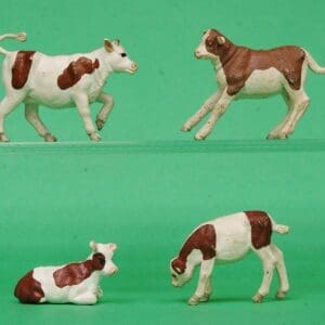 SOLD Herald PVC Plastic Calves Ayrshire Breed Set of 4