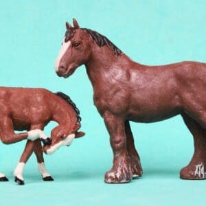 SOLD Herald Brown Shire Mare & Scratching Colt