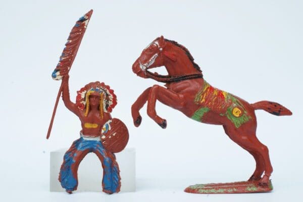 SOLD VP Mounted Indian with Banner on Leaping Horse
