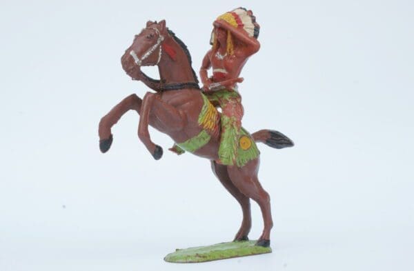 SOLD Speedwell Mounted Indian with Rifle on Leaping Horse - Image 3